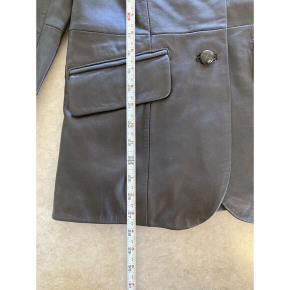 Women's Misses Croft and Barrow Brown Lambskin Leather Jacket Coat Small NWT - Picture 9 of 12